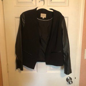 Loft Blazer W/ Faux Leather sleeves